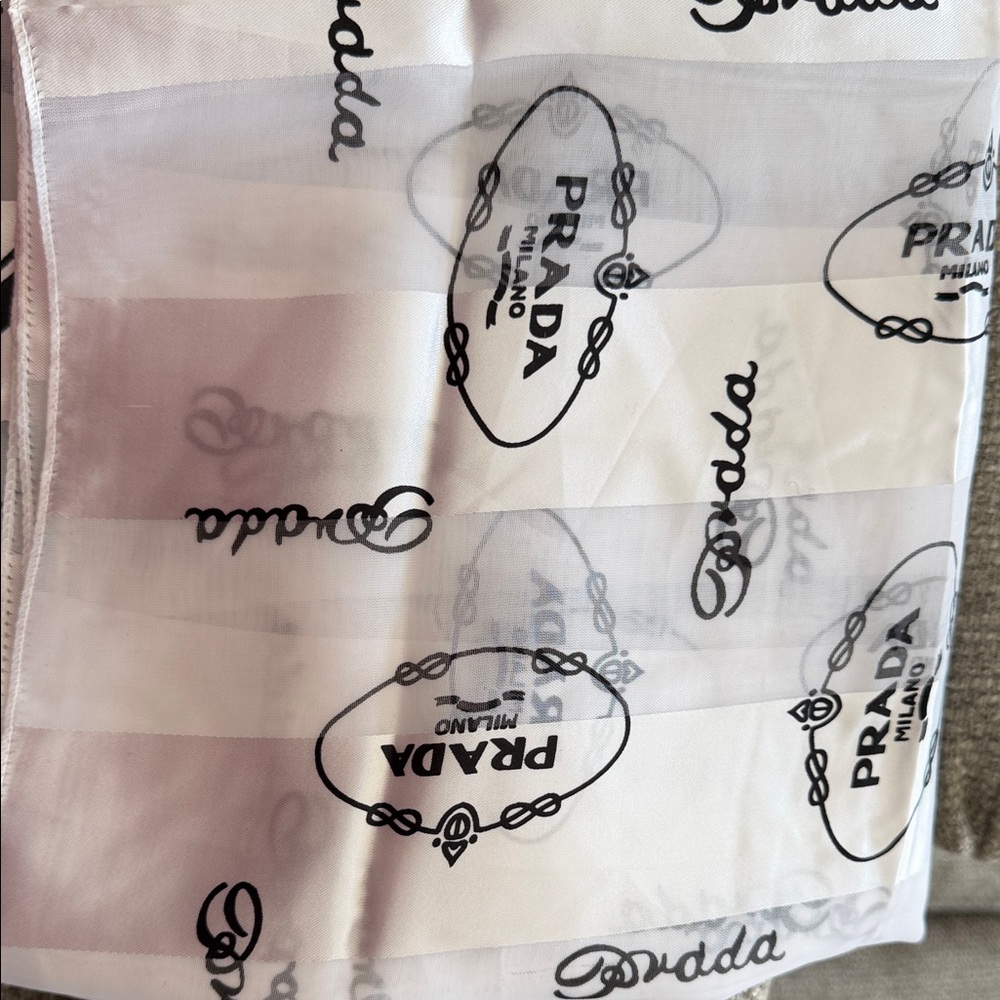 Prada Monochrome Logo Scarf - Picture 11 of 12